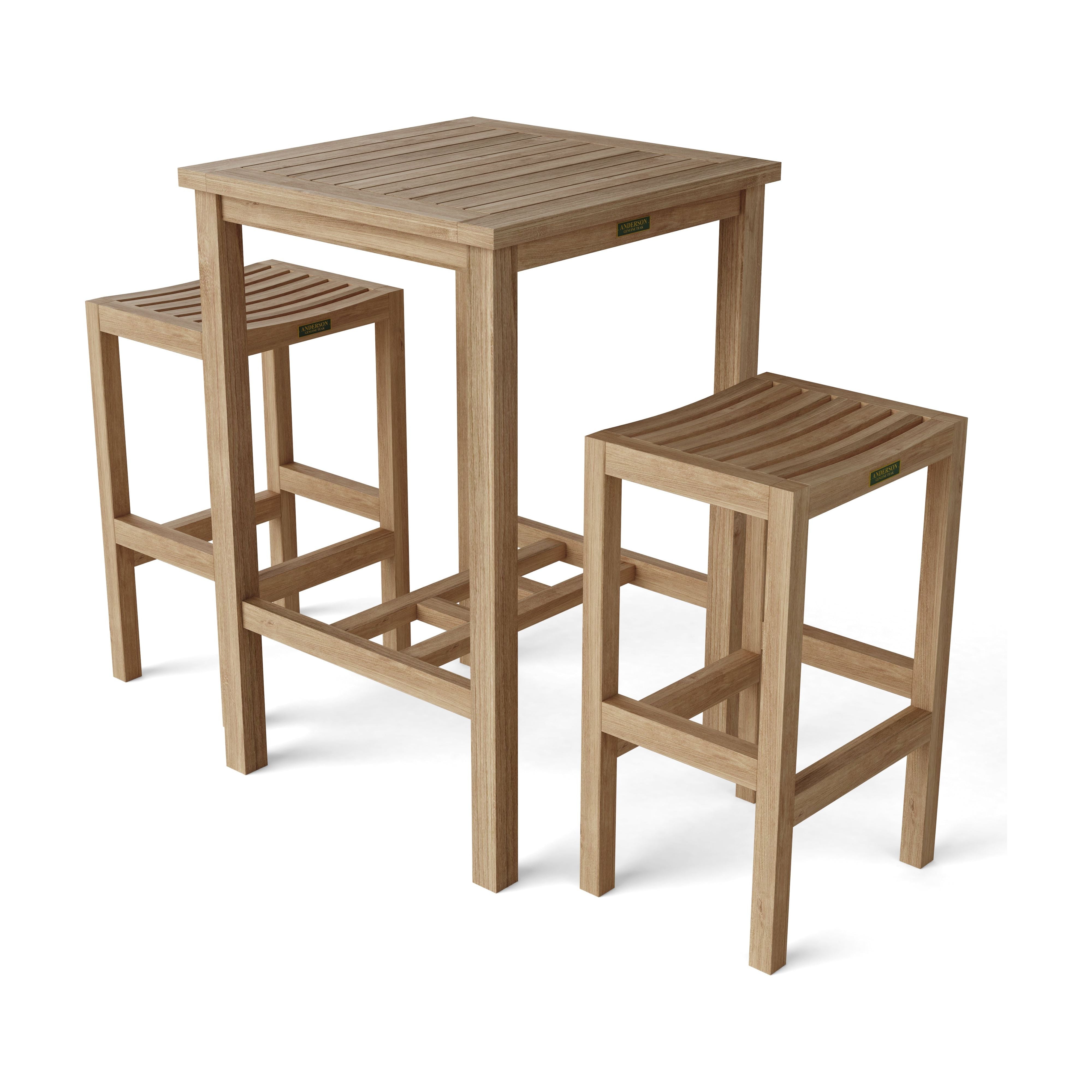 Anderson Teak Bahama Montego 3-Pieces Square Bar Set Set-113A