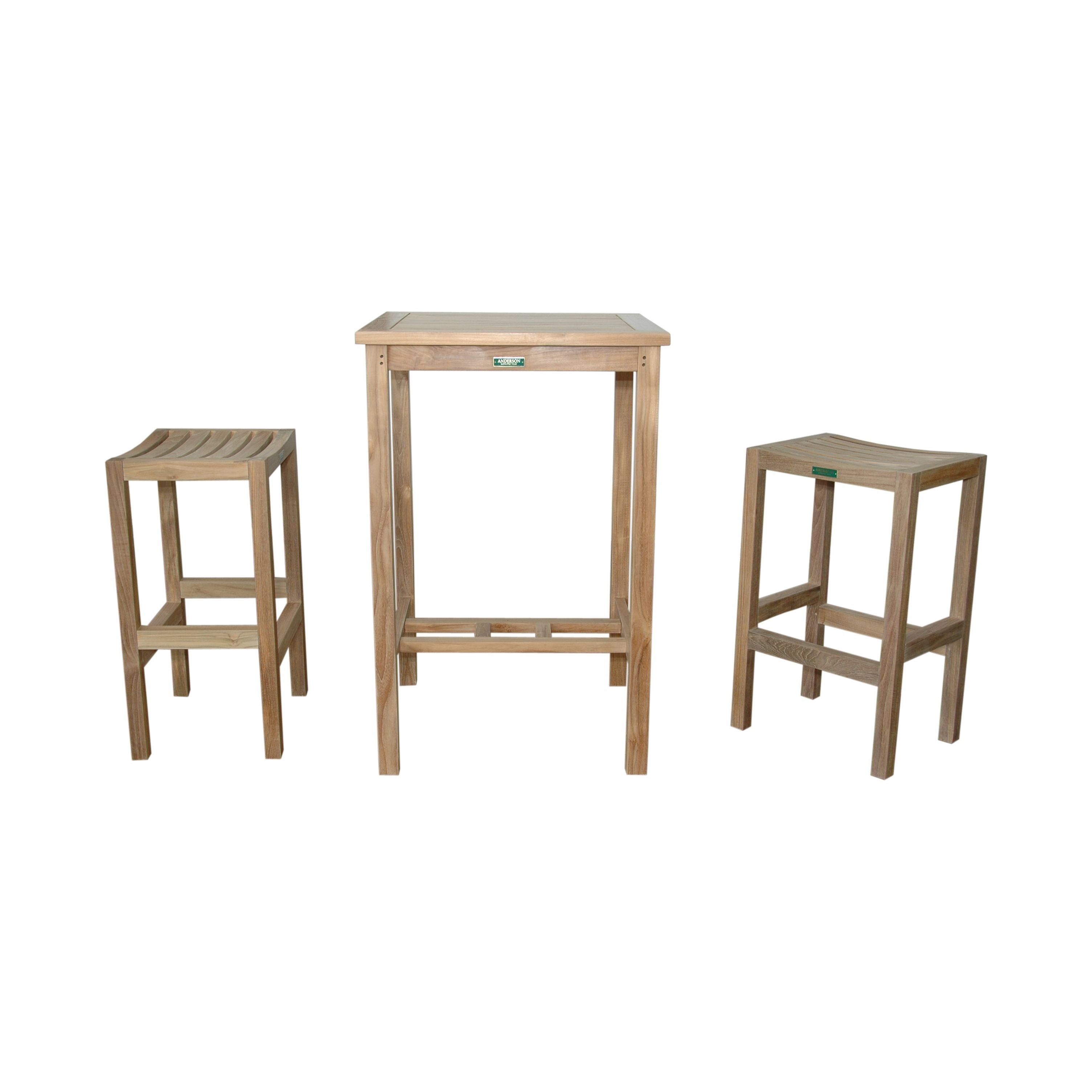 Anderson Teak Bahama Montego 3-Pieces Square Bar Set Set-113A