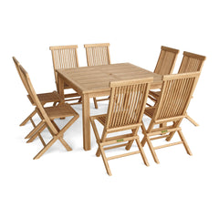 Anderson Teak Windsor Classic Chair 9-Pieces Folding Dining Set Set-104B