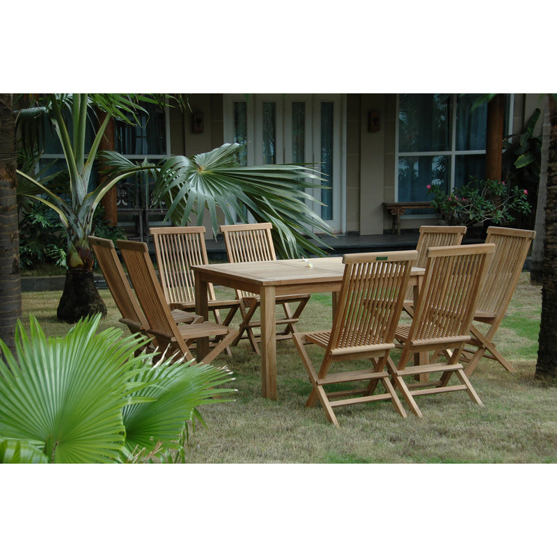 Anderson Teak Windsor Classic Chair 9-Pieces Folding Dining Set Set-104B