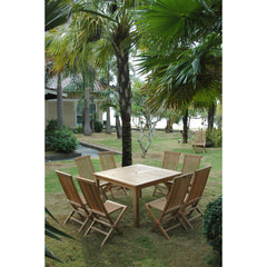 Anderson Teak Windsor Classic Chair 9-Pieces Folding Dining Set Set-104B