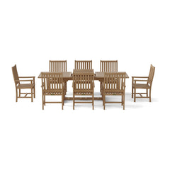 Anderson Teak Bahama Wilshire Armchair 9-Pieces Extension Dining Set Set-112A