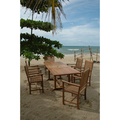 Anderson Teak Bahama Wilshire Armchair 7-Pieces Extension Dining Set Set-112B