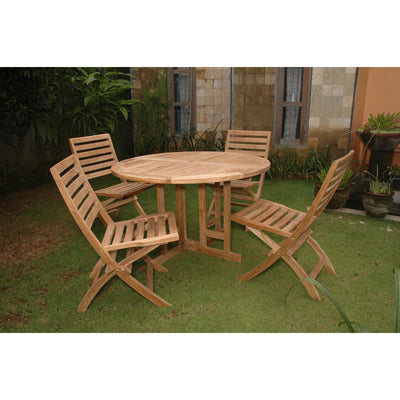 Anderson Teak Andrew Butterfly Folding 5-pieces Dining Set Set-35
