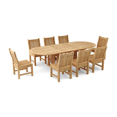 Anderson Teak Sahara Dining Side Chair 9-Pieces Oval Dining Set Set-76