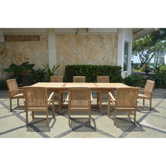 Anderson Teak Bahama Stackable Sahara 9-Pieces Rectangular Dining Set A Set-77