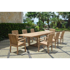 Anderson Teak Bahama Stackable Sahara 9-Pieces Rectangular Dining Set A Set-77