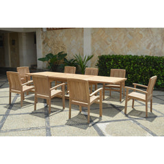 Anderson Teak Bahama Stackable Sahara 9-Pieces Rectangular Dining Set A Set-77