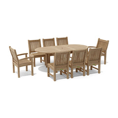 Anderson Teak Bahama Sahara 9-Pieces 78" Oval Dining Set Set-84