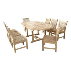 Anderson Teak Bahama Sahara 9-Pieces 87" Oval Dining Set Set-85