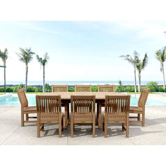 Anderson Teak Bahama Sahara 9-Pieces 87" Oval Dining Set Set-85