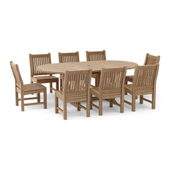 Anderson Teak Bahama Sahara 9-Pieces 87" Oval Dining Set Set-85