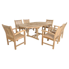 Anderson Teak Bahama Sahara Armchair 7-Pieces 87" Oval Dining Set Set-86