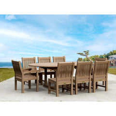 Anderson Teak Bahama Sahara Side Chair 7-Pieces 87" Oval Dining Set Set-87