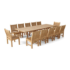 Anderson Teak Valencia Sahara 13-Pieces Rectangular Dining Set Set-90