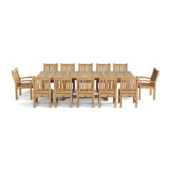 Anderson Teak Valencia Sahara 13-Pieces Rectangular Dining Set Set-90