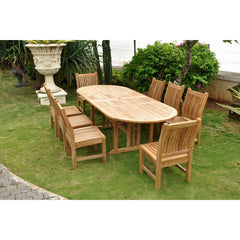 Anderson Teak Sahara Dining Side Chair 9-Pieces Oval Dining Set Set-76