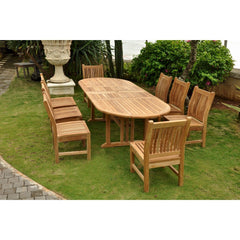 Anderson Teak Sahara Dining Side Chair 9-Pieces Oval Dining Set Set-76