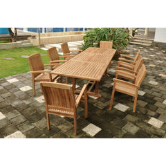 Anderson Teak Bahama Stackable Sahara 9-Pieces Rectangular Dining Set A Set-77