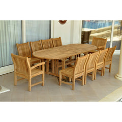 Anderson Teak Sahara Dining Side Chair 11-Pieces Oval Dining Set Set-78