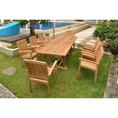 Anderson Teak Bahama Stackable Sahara 9-Pieces Rectangular Dining Set B Set-80