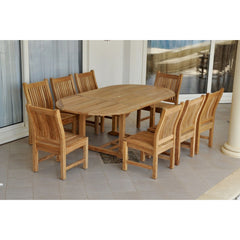 Anderson Teak Bahama Sahara 9-Pieces 87" Oval Dining Set Set-85