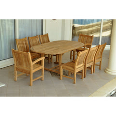 Anderson Teak Bahama Sahara Side Chair 7-Pieces 87" Oval Dining Set Set-87