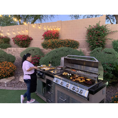 KoKoMo Grills 7'6"  BBQ Grill Island KO-7'6"-Tep-Side-5-Burn