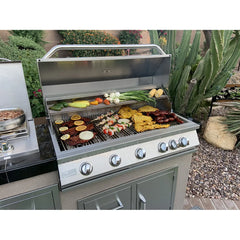 KoKoMo Grills 7'6"  BBQ Grill Island KO-7'6"-Tep-Side-5-Burn