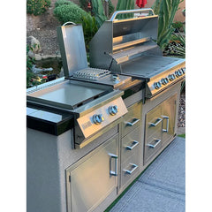 KoKoMo Grills 7'6"  BBQ Grill Island KO-7'6"-Tep-Side-5-Burn