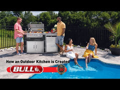 Bull Grills Rock Finished Premier Q BBQ Island 15744